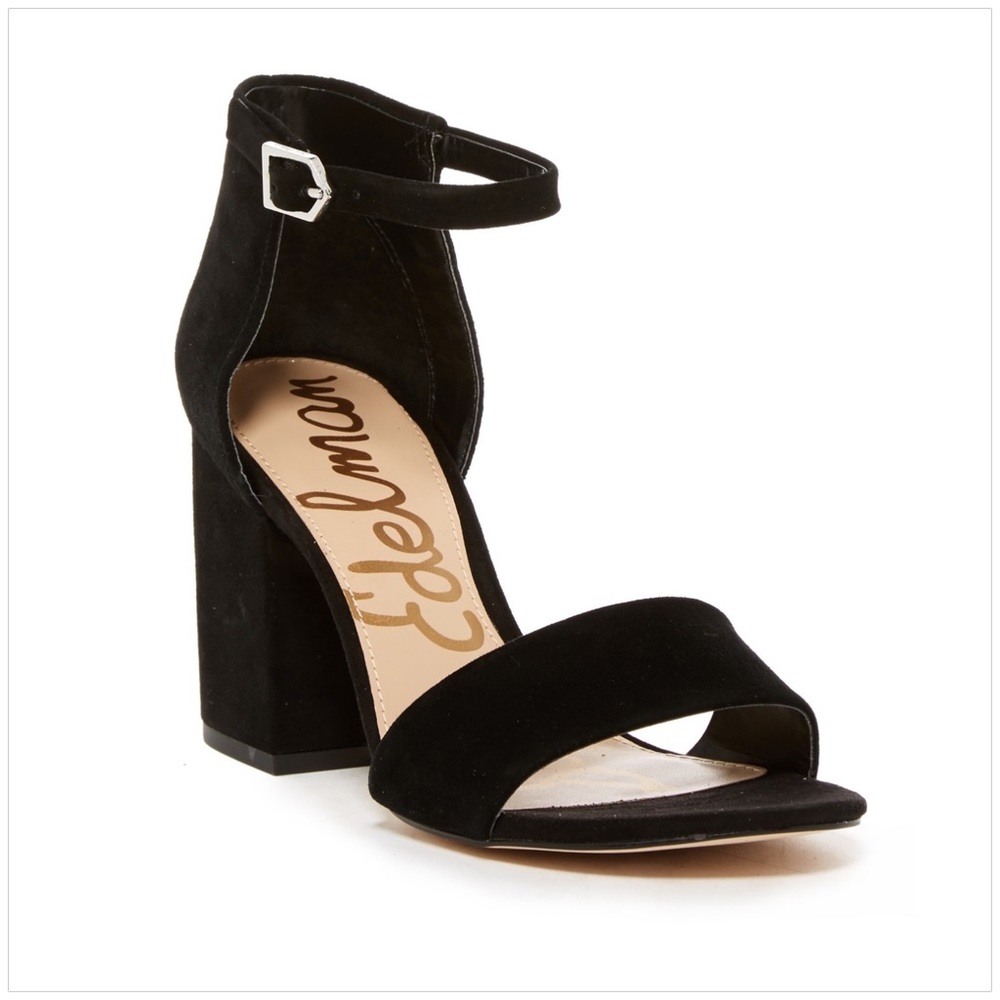 Black Suede Sam Edelman Torrence Open Toe Sandal